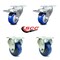 Service Caster 3 Inch Blue Polyurethane Swivel Top Plate Caster Lock Brakes 2 Rigid SCC, 2PK SCC-TTL20S314-PPUB-BLUE-2-R-2 - alternate 4